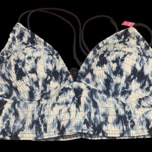 Victoria’s Secret Pink Blue White Tie Dye Bralette Sz. XL New